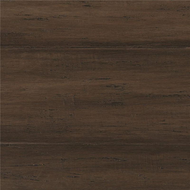 Hand Scraped Strand Woven Mushroom 3/8 in. T x 5-1/8 in. W x 72-7/8 in. L Engineered Click Bamboo Flooring